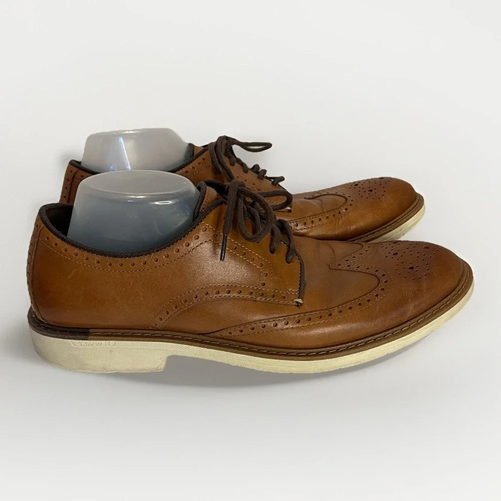 Cole Haan C34120 Grand OS Wingtip Oxford Brown Leather Mens Dress‎ Shoe 11 M